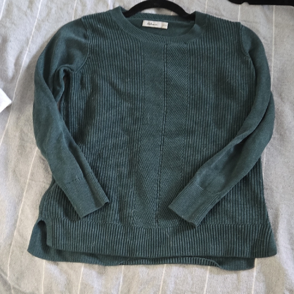 Reitmans Teal Ribbed Crewneck Sweater